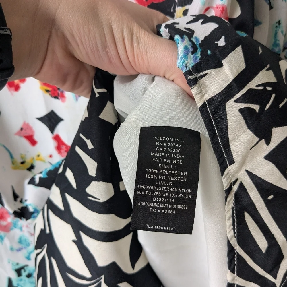 Volcom Maxi Crossback Abstract Print Dress Size S (fits large) - Picture 2 of 10